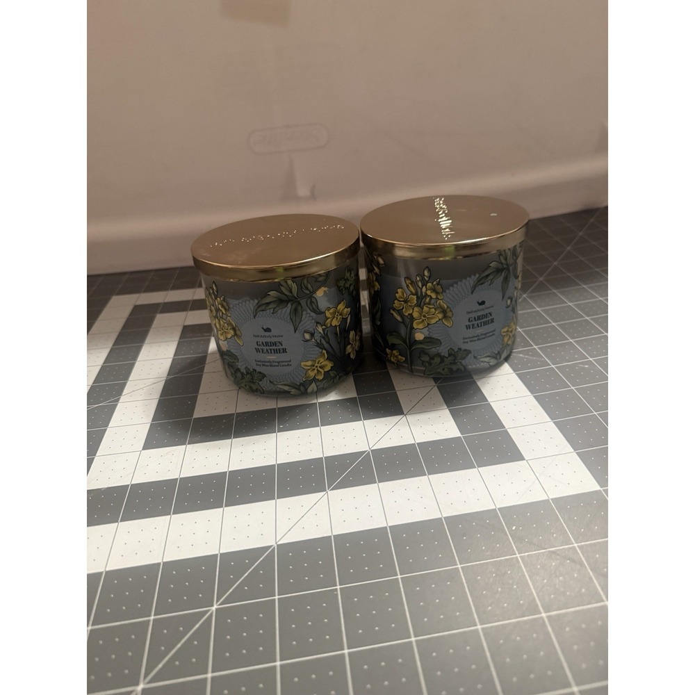New Set of 2 Bath & Body Works Garden Weather 3 Wick Candle 14.5OZ